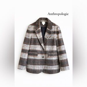 Anthropologie Brown Plaid Blazer
